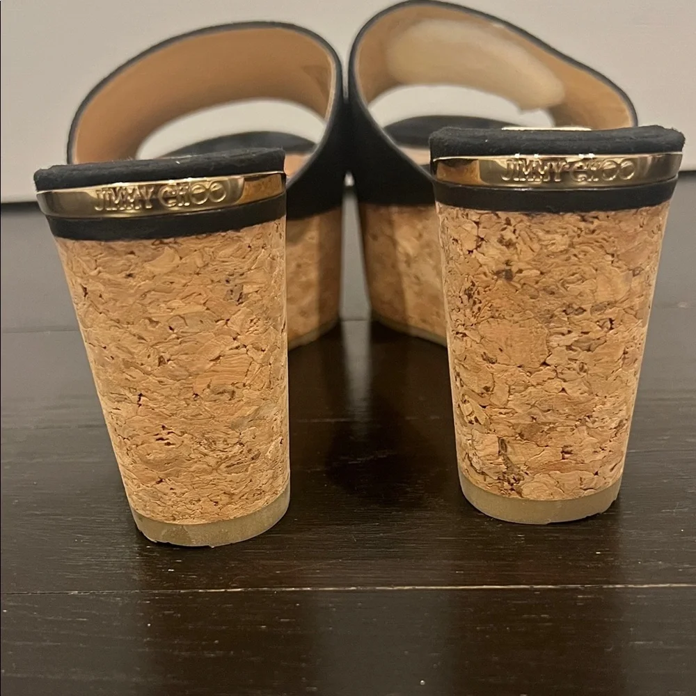 Jimmy Choo Black wedges size 4 - Picture 5 of 6